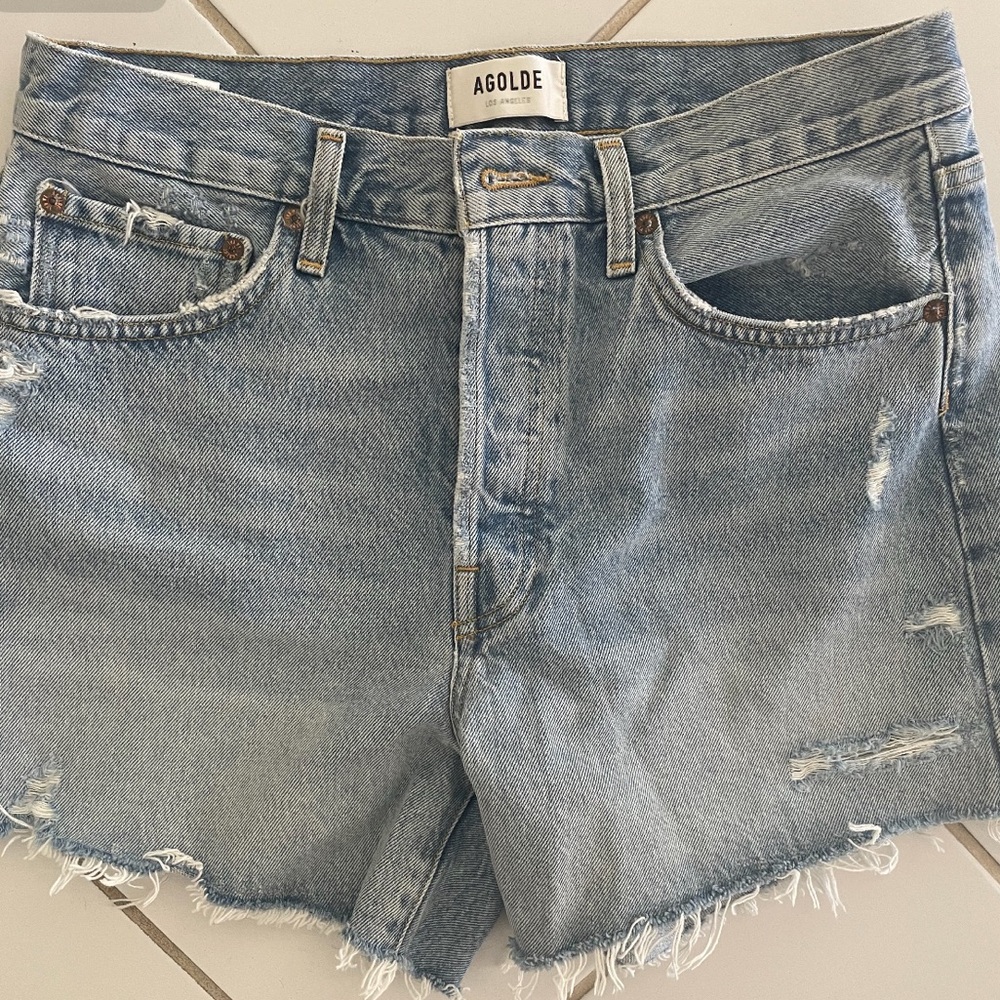 AGOLDE Light Blue Denim Jean Shorts